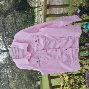 Pink Denim Jacket Size Lg P/P 22" EUC